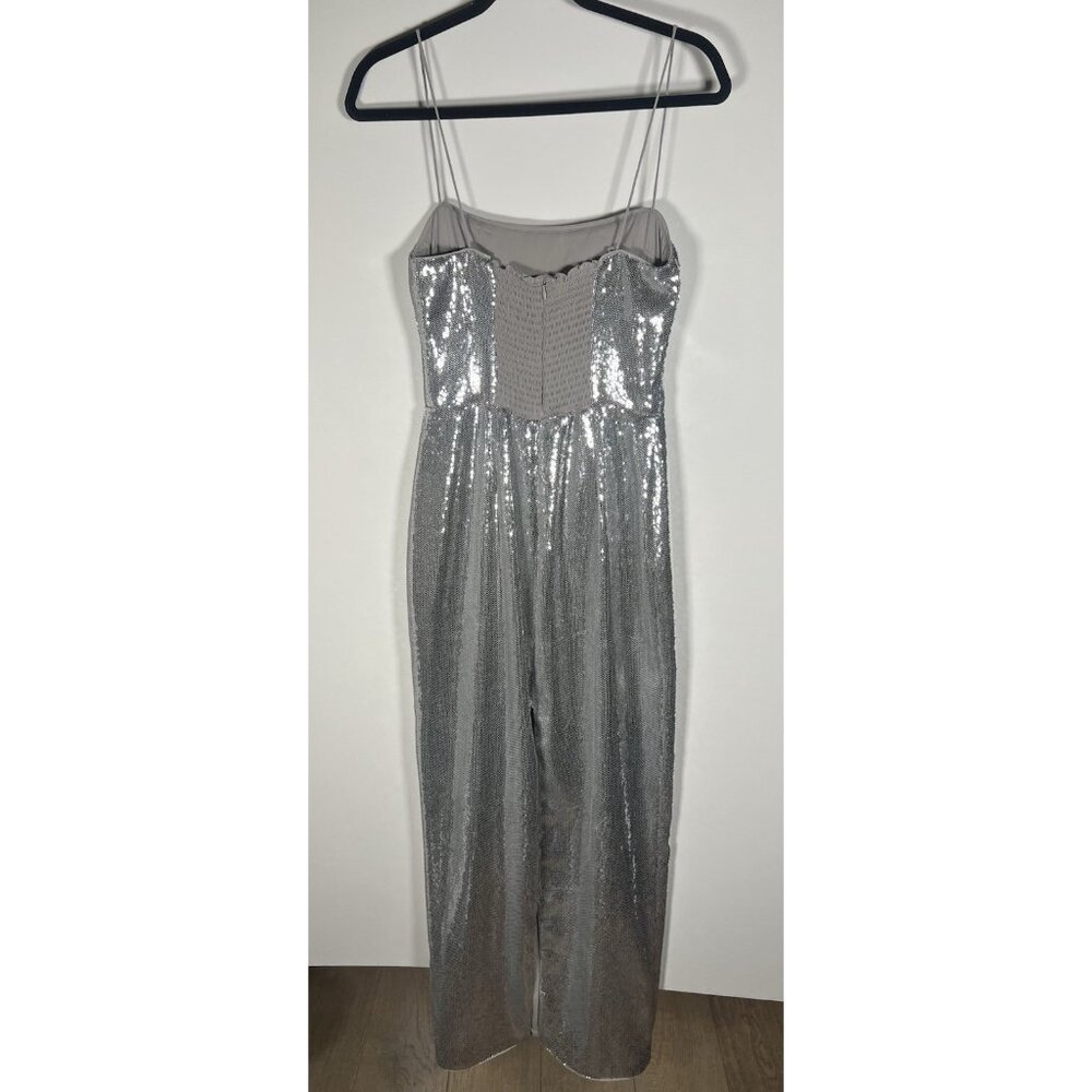 Reformation Frankie silver sequin midi strappy dress 4 glam disco retro - Picture 4 of 11